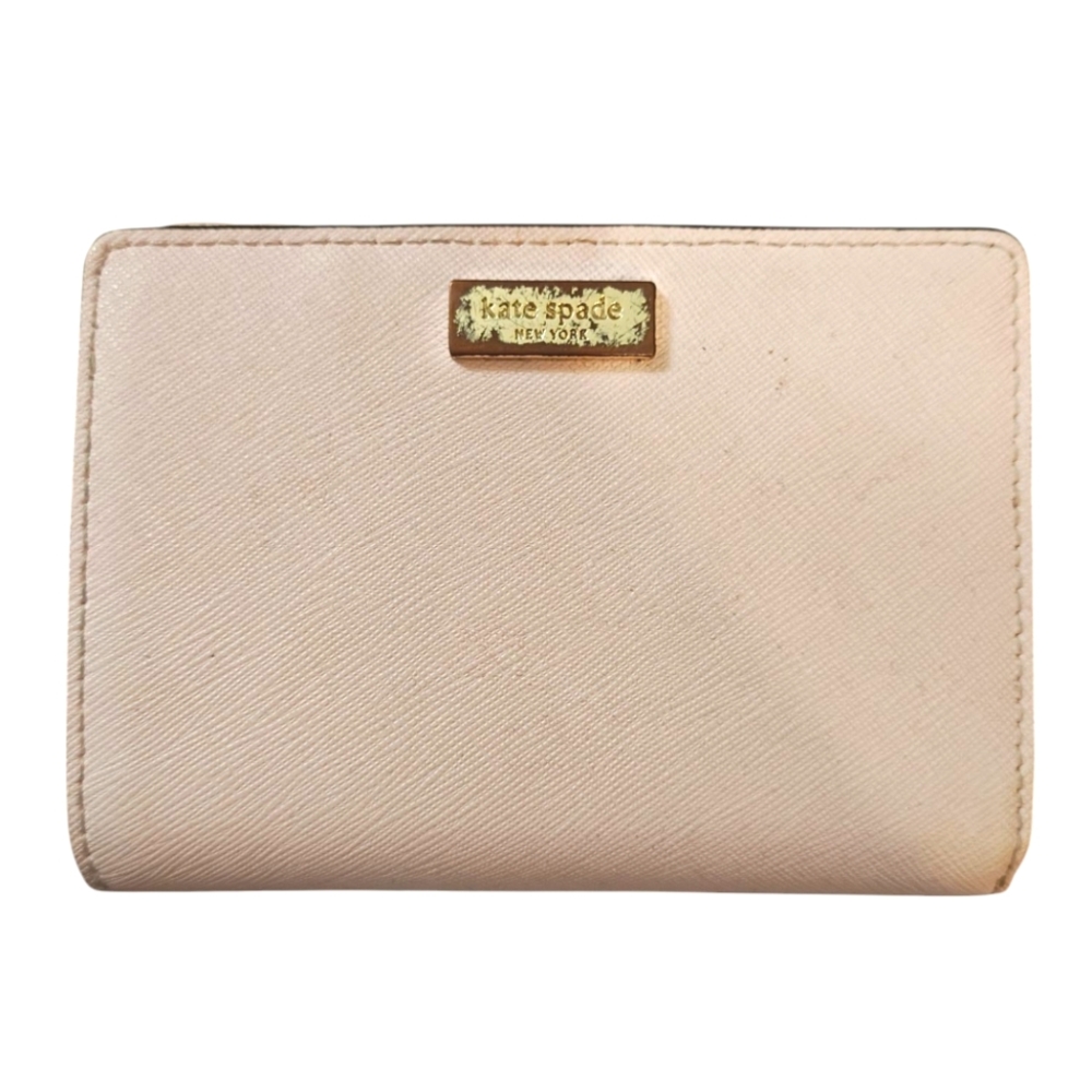 Kate Spade Light Pink Leather Wallet Compact Pink Wallet